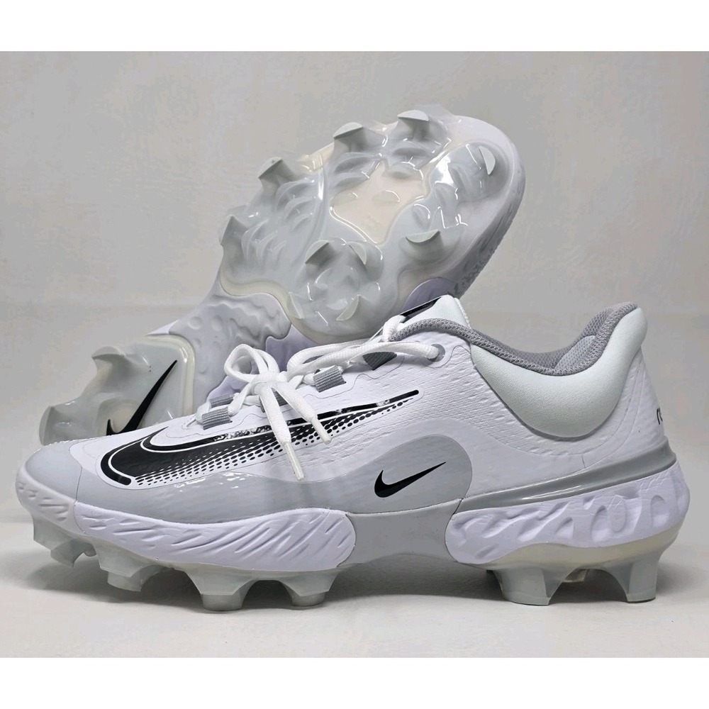 Nike Alpha Huarache Elite 4 Low MCS White Gray Baseball Men's 12 FD6255-100 New